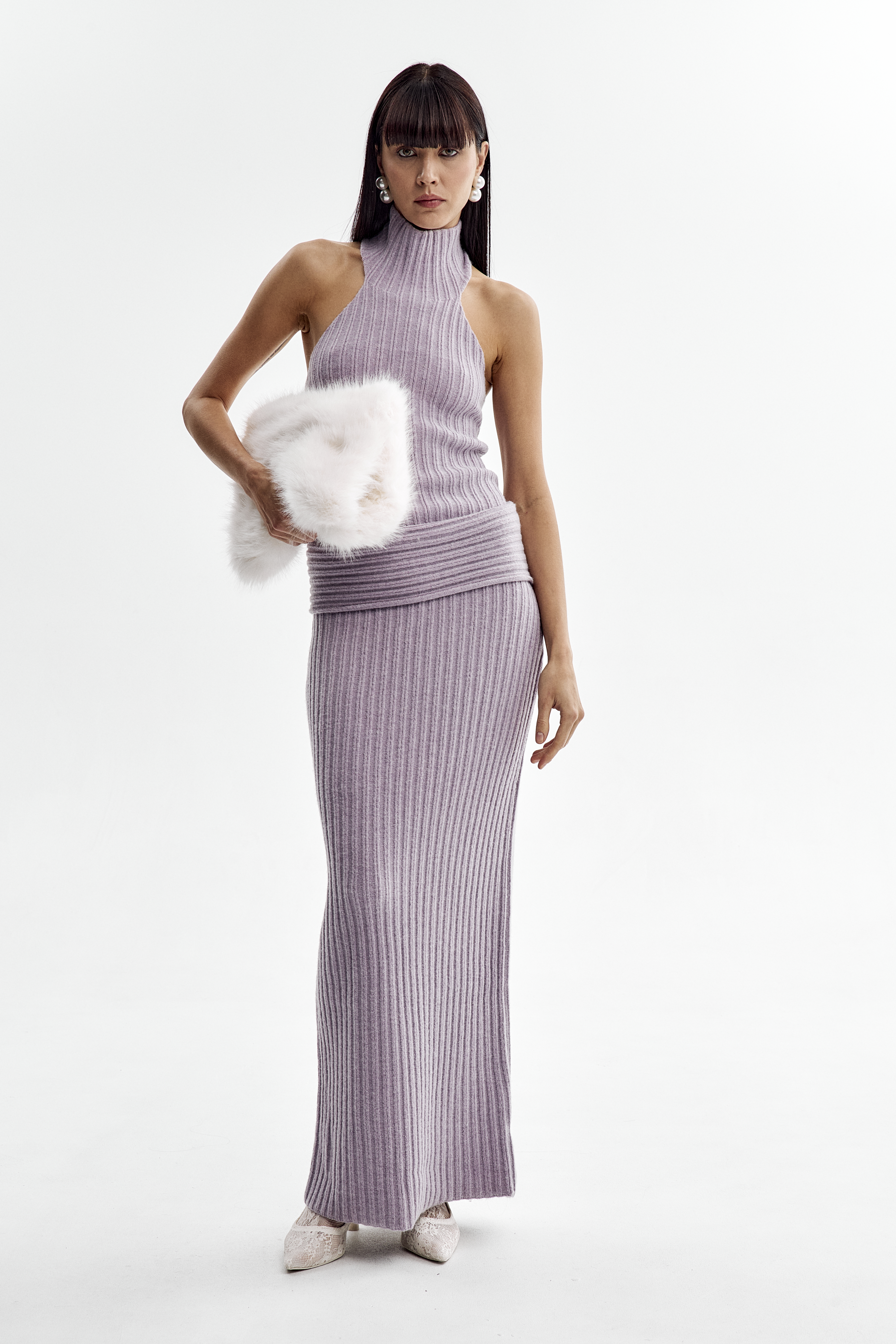 Костюм трикотажный с топом и юбкой макси