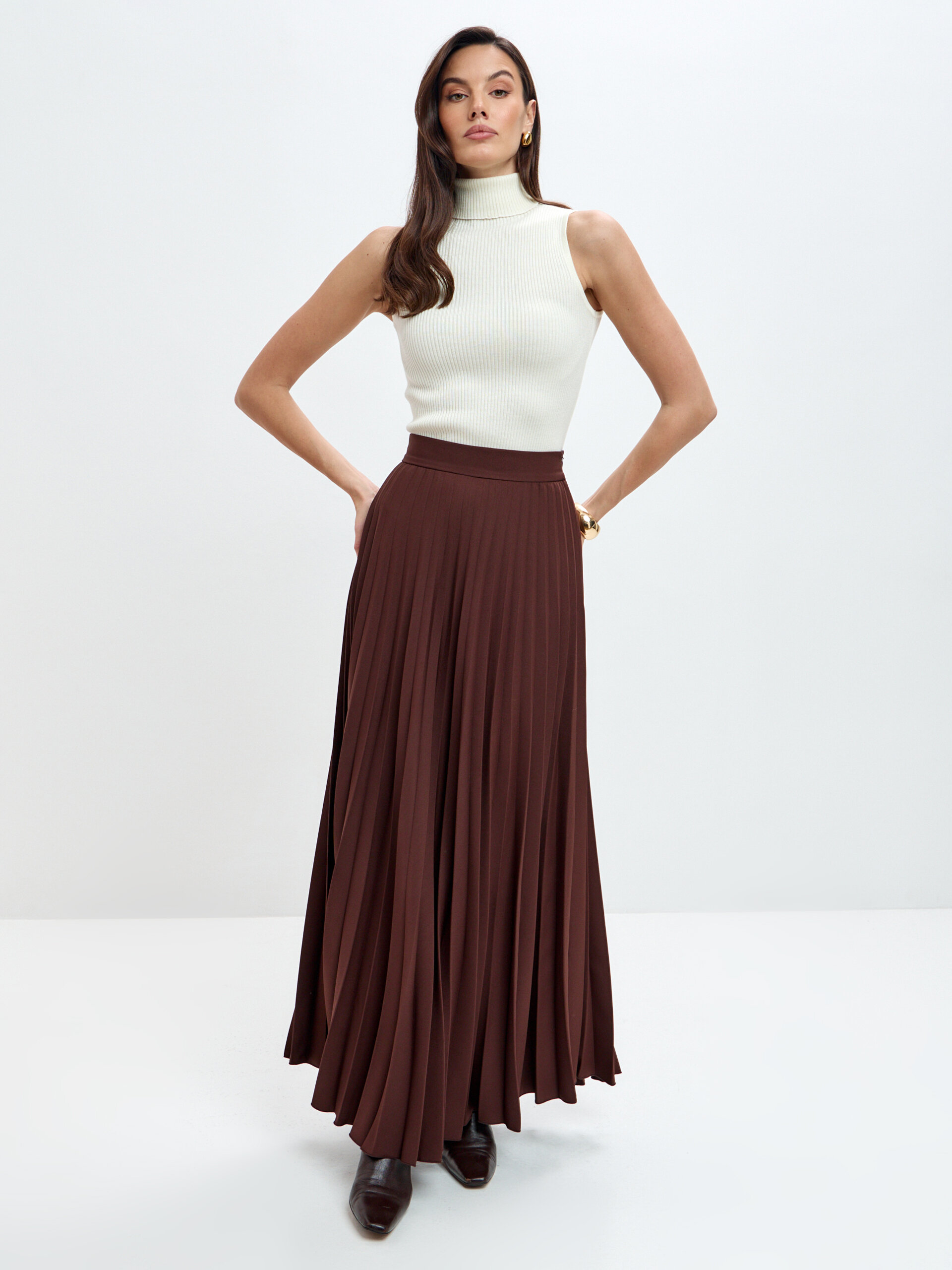 Юбка гофре макси