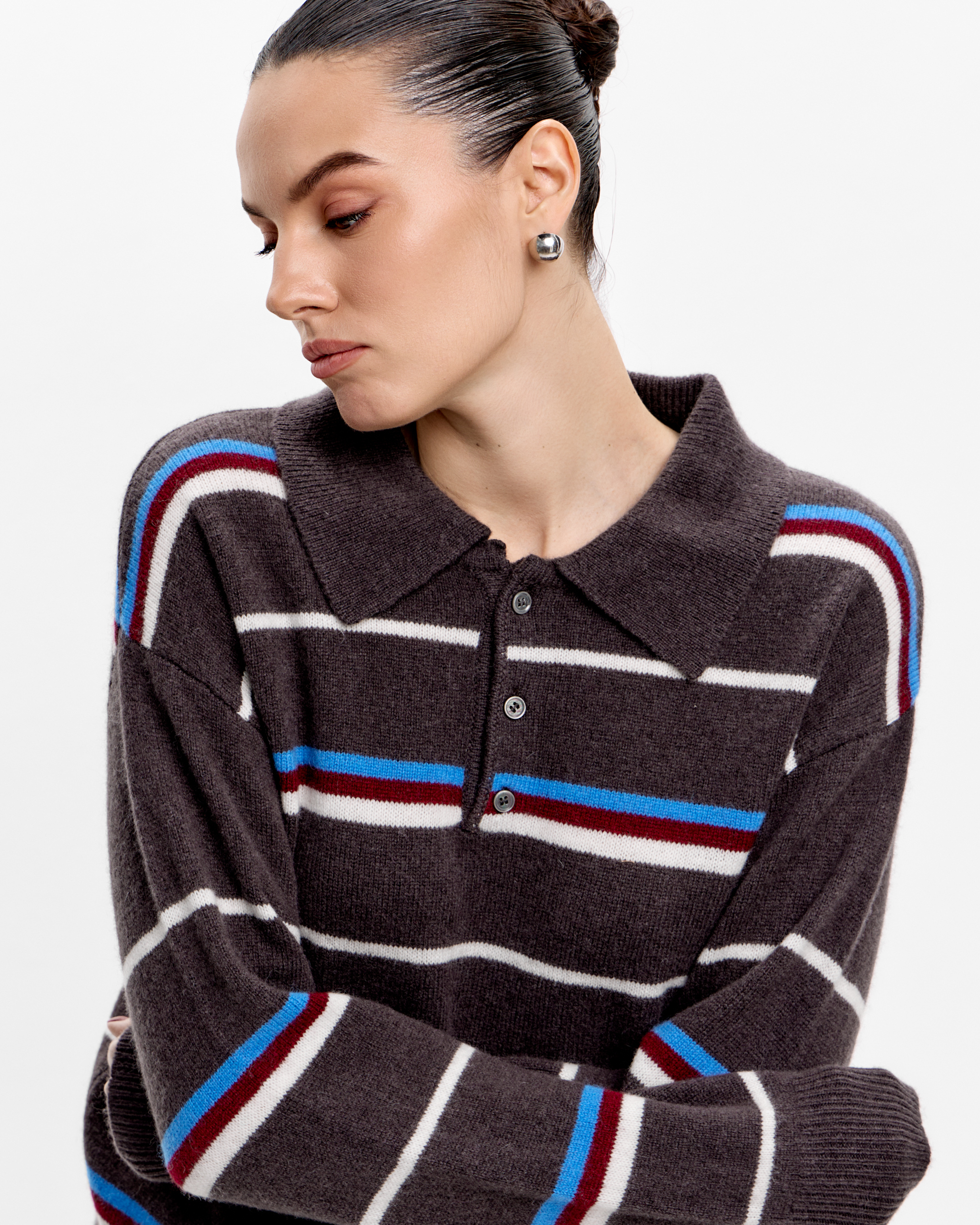 Поло трикотажное в полоску