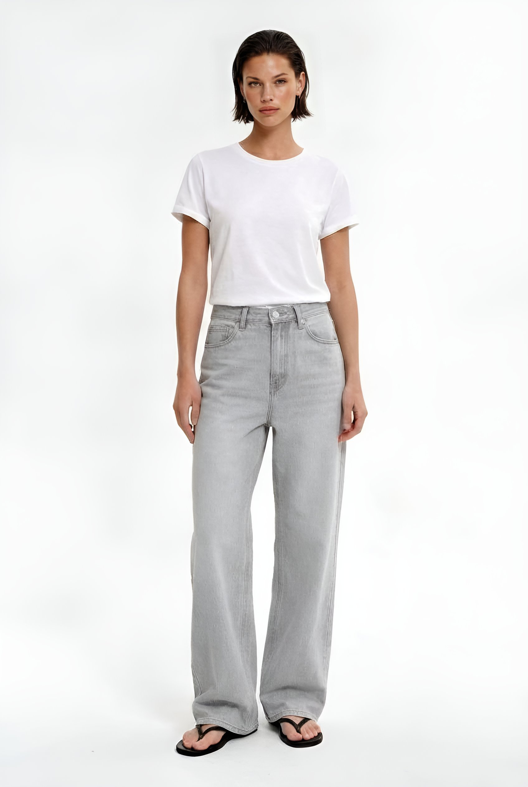 Джинсы серые