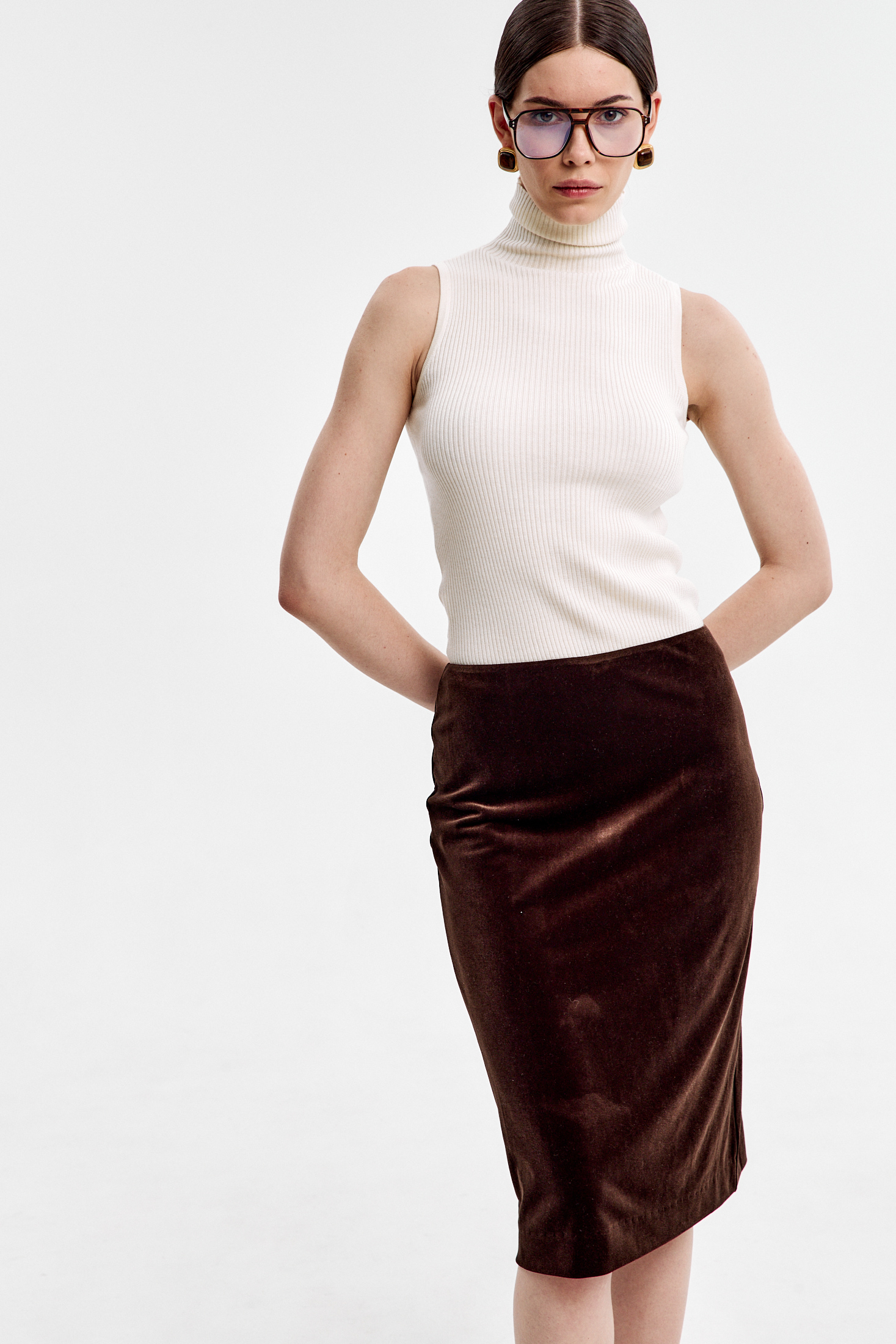  Юбка прямая Chocolate