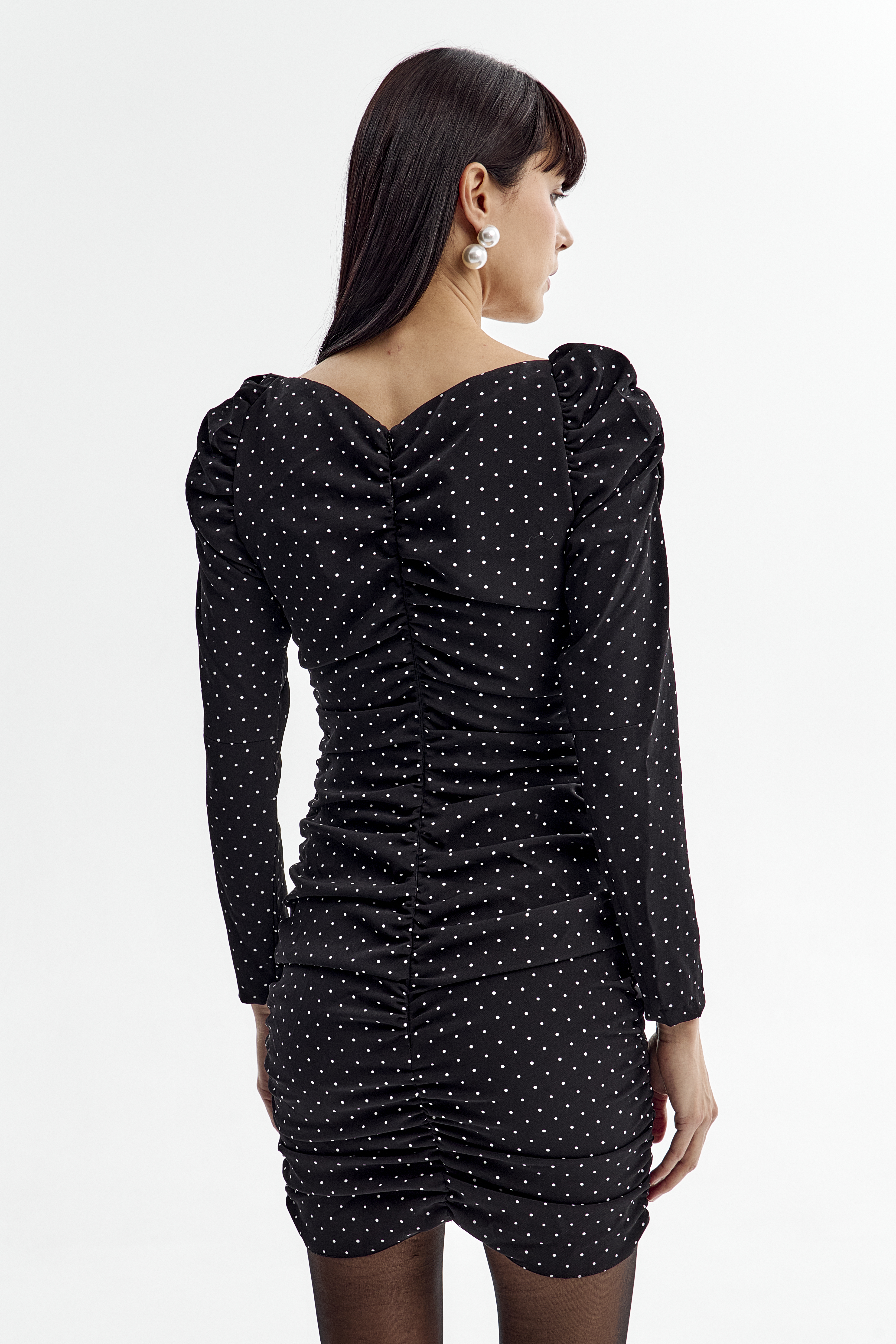 Платье мини драпированное