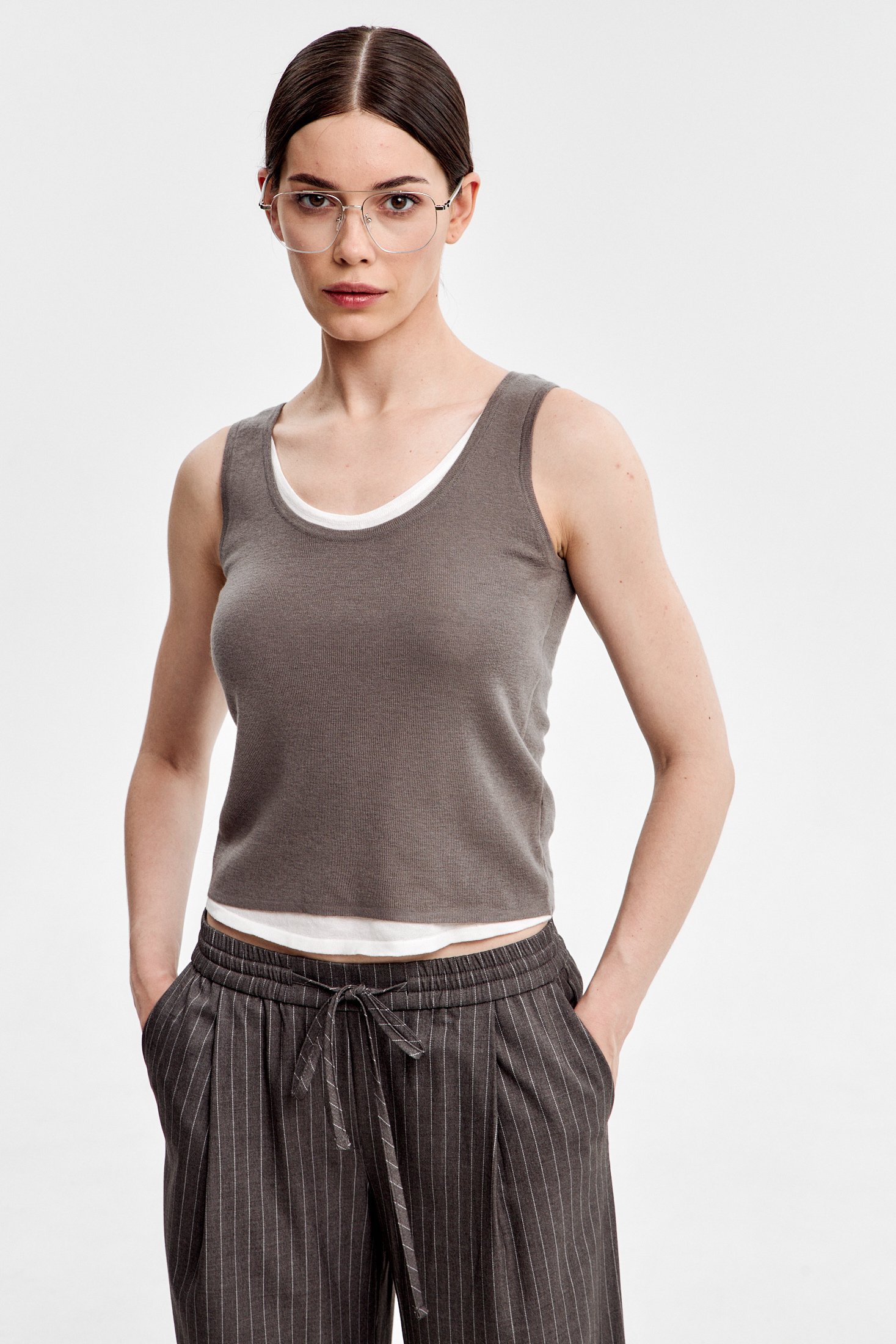  Топ трикотажный двойной