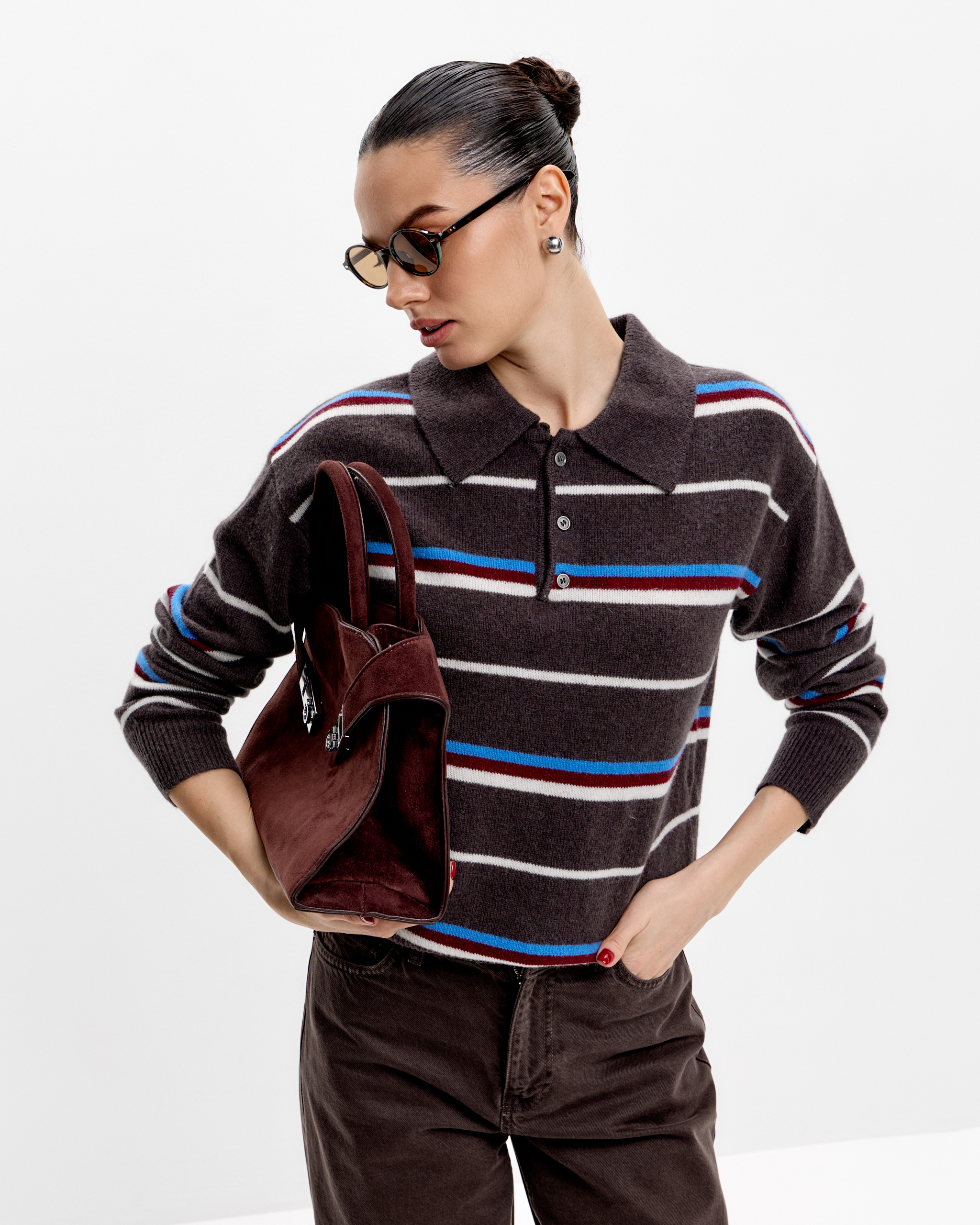 Поло трикотажное в полоску