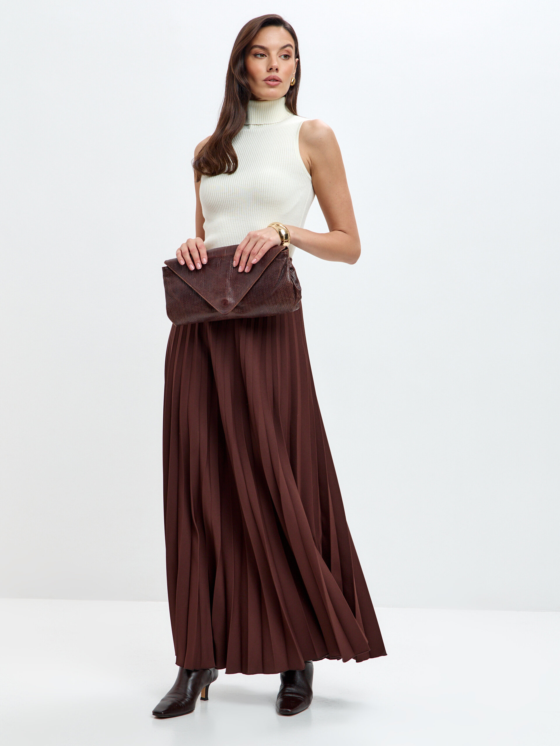 Юбка гофре макси