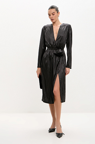 Платье миди в полоску