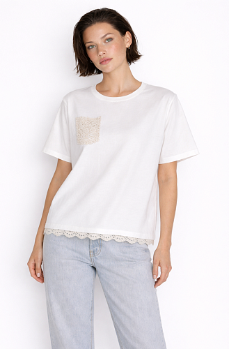 Футболка с кружевом