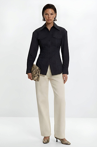 Рубашка приталенная с клапанами