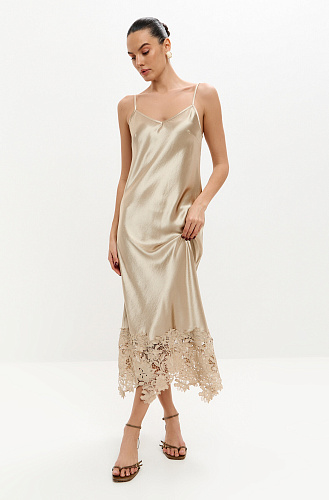 Платье-комбинация с кружевом