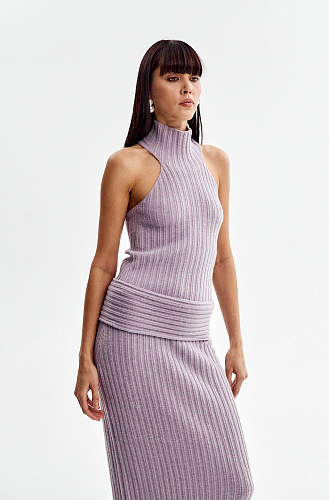 Костюм трикотажный с топом и юбкой макси